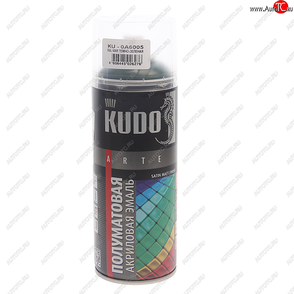 359 р. Краска темно-зеленая акриловая satin RAL6005 аэрозоль 520мл KUDO KUDO ku-0a6005  с доставкой в г. Кемерово