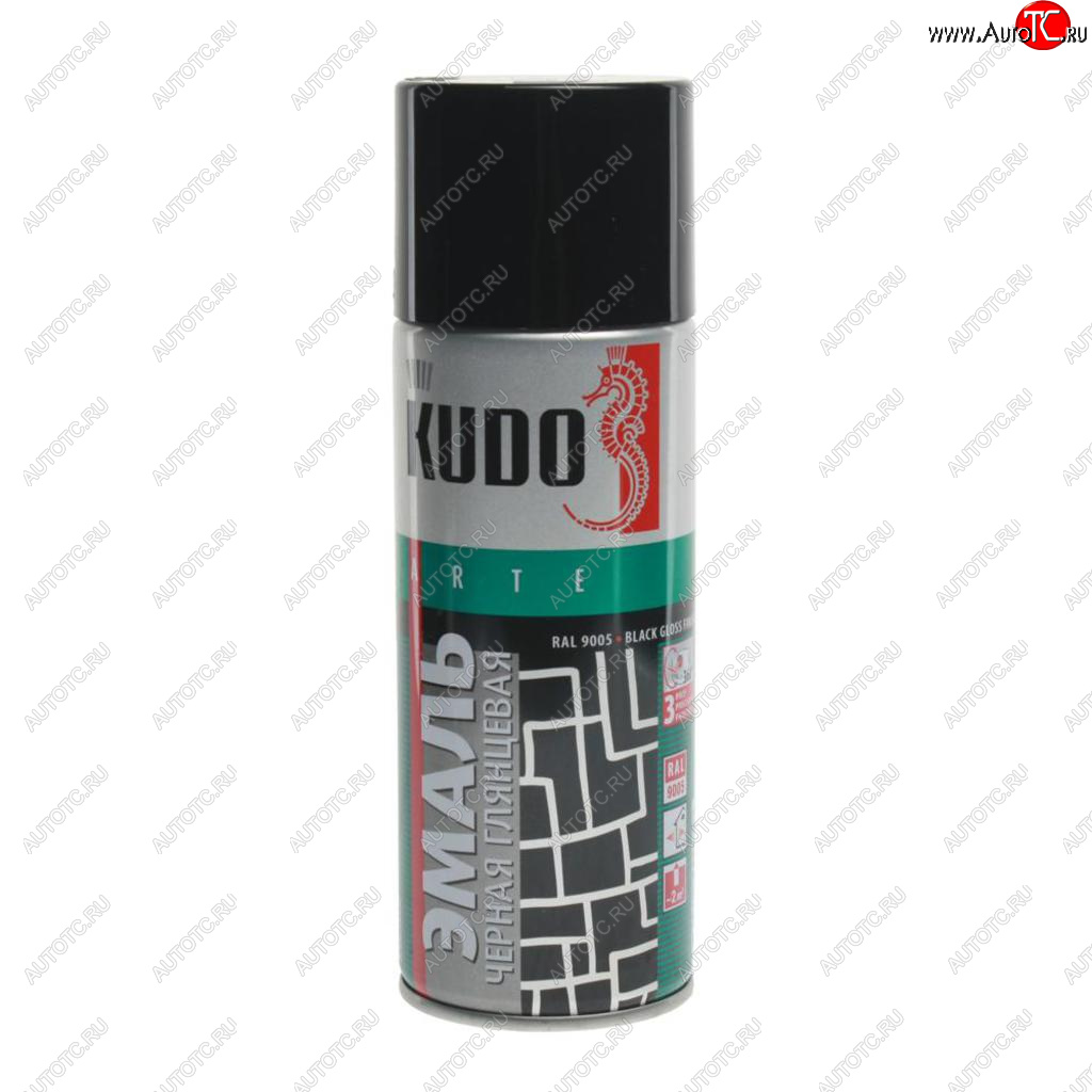 299 р. Краска черная глянцевая аэрозоль 520мл KUDO KUDO ku-1002  с доставкой в г. Кемерово