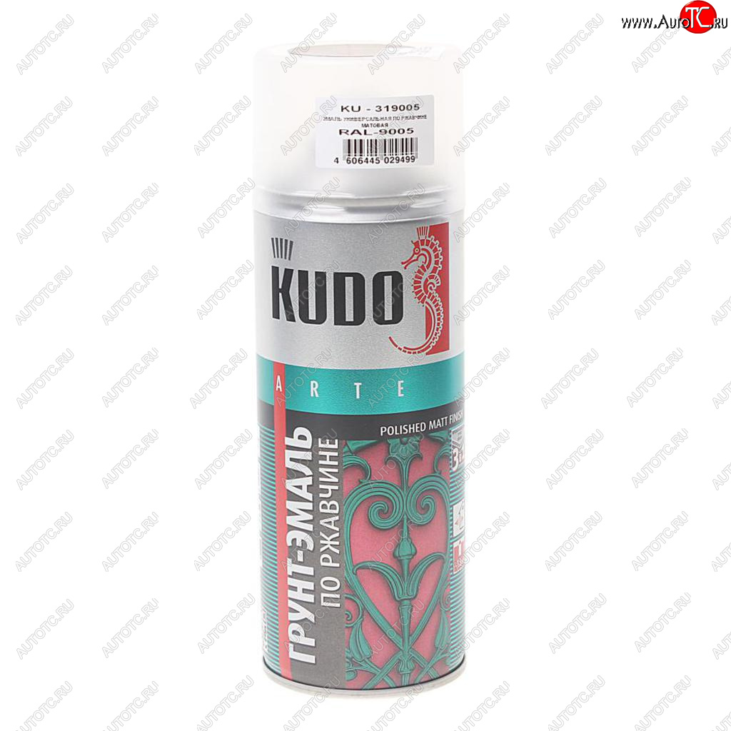 359 р. Грунт-эмаль по ржавчине черный RAL 9005 аэрозоль 520мл KUDO KUDO ku-319005  с доставкой в г. Кемерово