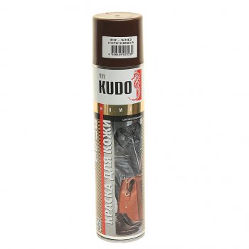 299 р. Краска для кожи гладкой коричневая аэрозоль 400мл KUDO KUDO ku-5242  с доставкой в г. Кемерово. Увеличить фотографию 1