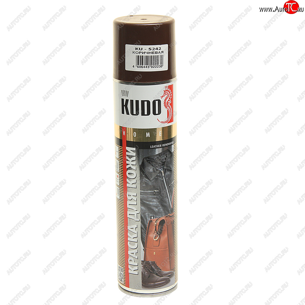 299 р. Краска для кожи гладкой коричневая аэрозоль 400мл KUDO KUDO ku-5242  с доставкой в г. Кемерово