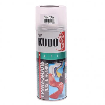 319 р. Грунт-эмаль для пластика черный RAL 9005 аэрозоль 520мл KUDO KUDO ku-6002  с доставкой в г. Кемерово. Увеличить фотографию 1