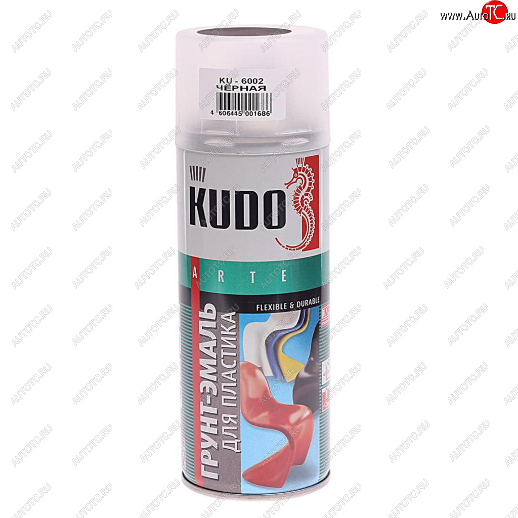 319 р. Грунт-эмаль для пластика черный RAL 9005 аэрозоль 520мл KUDO KUDO ku-6002  с доставкой в г. Кемерово