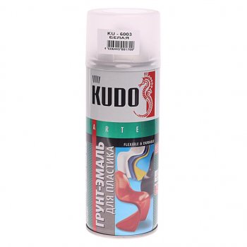 319 р. Грунт-эмаль для пластика белый RAL 9003 аэрозоль 520мл KUDO KUDO ku-6003  с доставкой в г. Кемерово. Увеличить фотографию 1