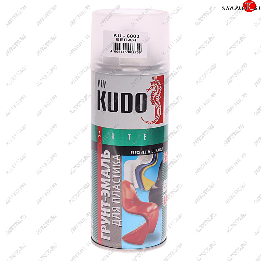 319 р. Грунт-эмаль для пластика белый RAL 9003 аэрозоль 520мл KUDO KUDO ku-6003  с доставкой в г. Кемерово