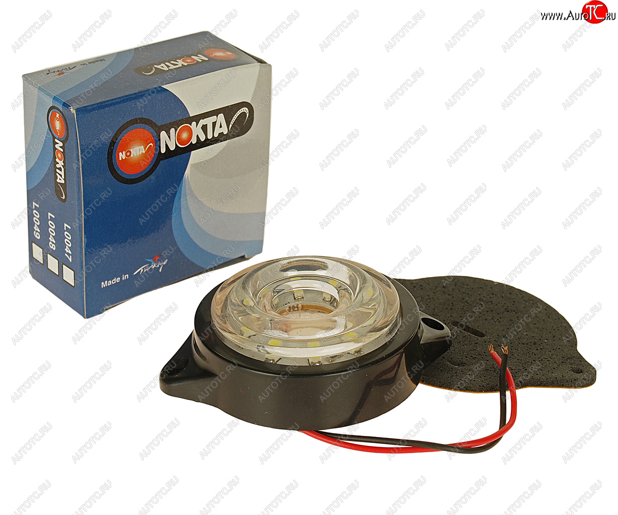 159 р. Фонарь габаритный LED 24V, круглый белый (d=55мм 10-светодиодов) NOKTA NOKTA l0049white  с доставкой в г. Кемерово