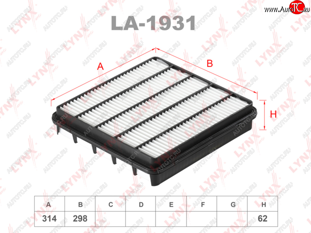 1 399 р. Фильтр воздушный TOYOTA Land Cruiser (08-) (4.5D) LYNX LYNX la1931  с доставкой в г. Кемерово