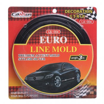 243 р. Молдинг самоклеющийся 8мм х3м черный (блистер) CARSUN CARSUN la-381 black  с доставкой в г. Кемерово. Увеличить фотографию 1