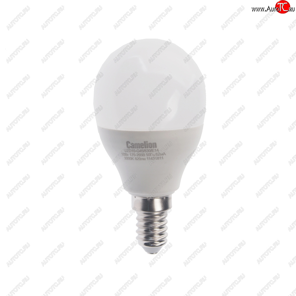 128 р. Лампа светодиодная E14 G45 10W (90W) 220V теплый Ultra CAMELION CAMELION led10-g45830e14  с доставкой в г. Кемерово