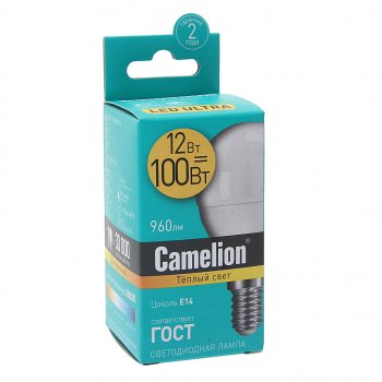 118 р. Лампа светодиодная E14 G45 7W (60W) 220V теплый CAMELION CAMELION led12-g45830e14  с доставкой в г. Кемерово. Увеличить фотографию 2