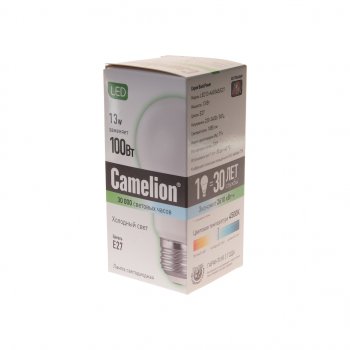 152 р. Лампа светодиодная E27 A60 13W (100W) 220V холодный BasicPower CAMELION CAMELION led13-a60-fl845e27  с доставкой в г. Кемерово. Увеличить фотографию 2