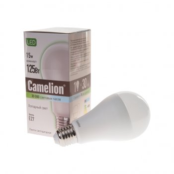180 р. Лампа светодиодная E27 A60 15W (125W) 220V холодный BasicPower CAMELION CAMELION led15-a60845e27  с доставкой в г. Кемерово. Увеличить фотографию 1