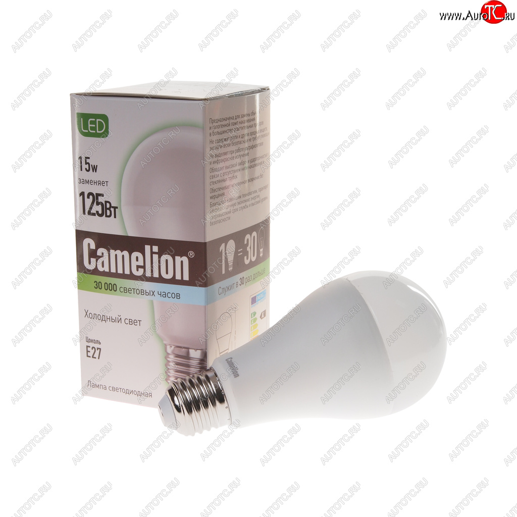 180 р. Лампа светодиодная E27 A60 15W (125W) 220V холодный BasicPower CAMELION CAMELION led15-a60845e27  с доставкой в г. Кемерово