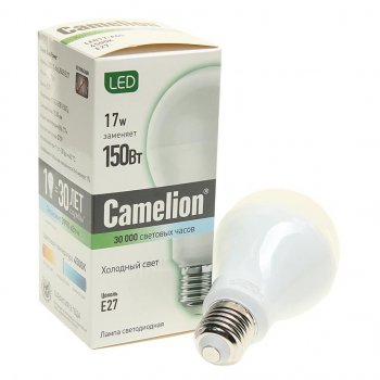 208 р. Лампа светодиодная E27 A65 17W (150W) 220V холодный BasicPower CAMELION CAMELION led17-a65845e27  с доставкой в г. Кемерово. Увеличить фотографию 1