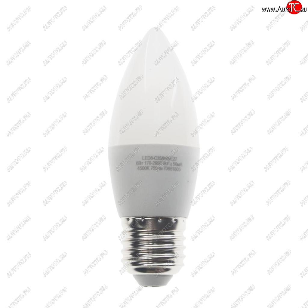 128 р. Лампа светодиодная E27 С35 8W (75W) 220V холодный BasicPower CAMELION CAMELION led8-c35845e27  с доставкой в г. Кемерово