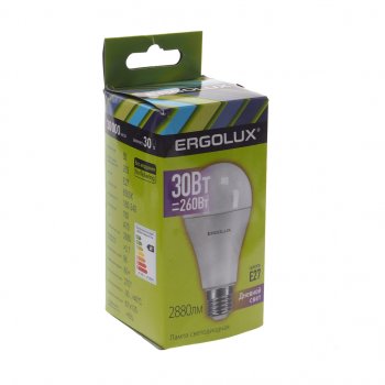 248 р. Лампа светодиодная E27 A70 30W (260W) 220V дневной свет ERGOLUX ERGOLUX led-a70-30w-e27-6k  с доставкой в г. Кемерово. Увеличить фотографию 3