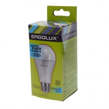 349 р. Лампа светодиодная E27 A70 35W (300W) 220V холодный ERGOLUX ERGOLUX led-a70-35w-e27-4k  с доставкой в г. Кемерово. Увеличить фотографию 3
