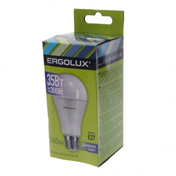 379 р. Лампа светодиодная E27 A70 35W (300W) 220V дневной свет ERGOLUX ERGOLUX led-a70-35w-e27-6k  с доставкой в г. Кемерово. Увеличить фотографию 3