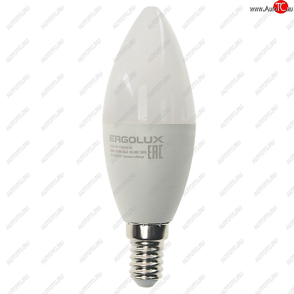 99 р. Лампа светодиодная E14 C35 11W (95W) 220V дневной свет ERGOLUX ERGOLUX led-c35-11w-e14-6k  с доставкой в г. Кемерово