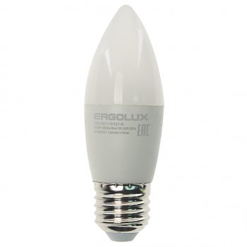 102 р. Лампа светодиодная E27 C35 11W (95W) 220V теплый ERGOLUX ERGOLUX led-c35-11w-e27-4k ERGOLUX led-c35-11w-e27-4k  с доставкой в г. Кемерово. Увеличить фотографию 1