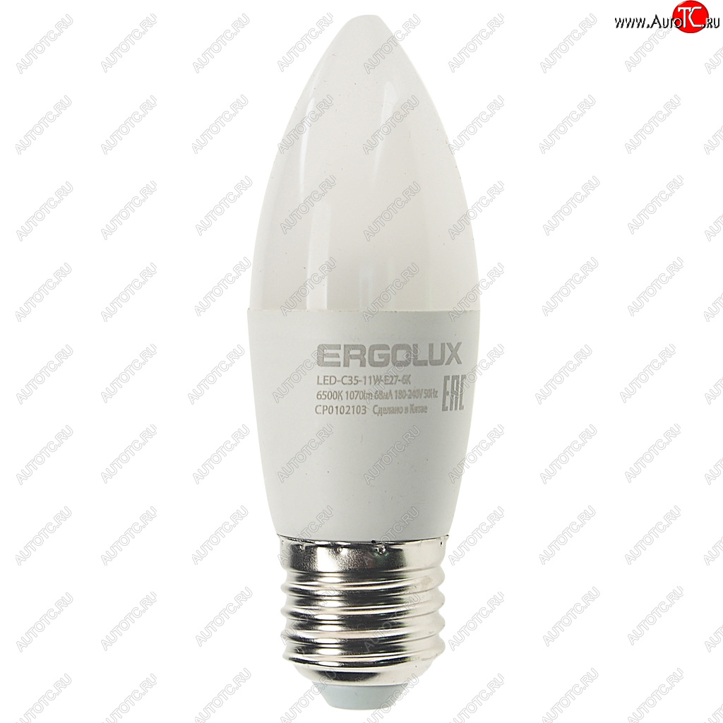 99 р. Лампа светодиодная E27 C35 11W (95W) 220V дневной свет ERGOLUX ERGOLUX led-c35-11w-e27-6k  с доставкой в г. Кемерово