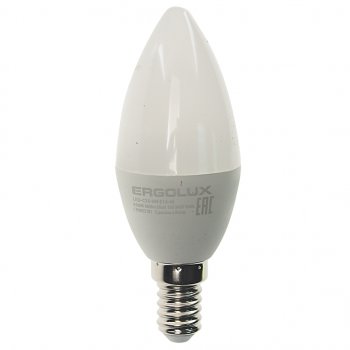 87 р. Лампа светодиодная E14 C35 9W (80W) 220V холодный ERGOLUX ERGOLUX led-c35-9w-e14-4k  с доставкой в г. Кемерово. Увеличить фотографию 1