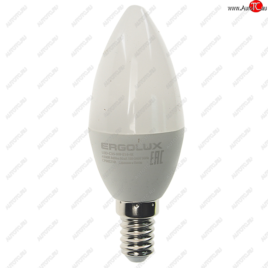 87 р. Лампа светодиодная E14 C35 9W (80W) 220V холодный ERGOLUX ERGOLUX led-c35-9w-e14-4k  с доставкой в г. Кемерово