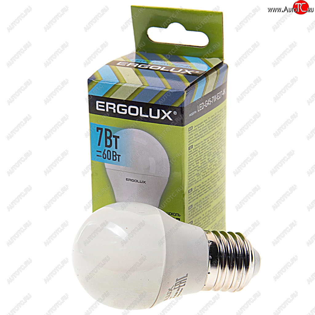 83 р. Лампа светодиодная Е27 G45 7W (60W) 220V холодный ERGOLUX ERGOLUX led-g45-7w-e27-4k  с доставкой в г. Кемерово