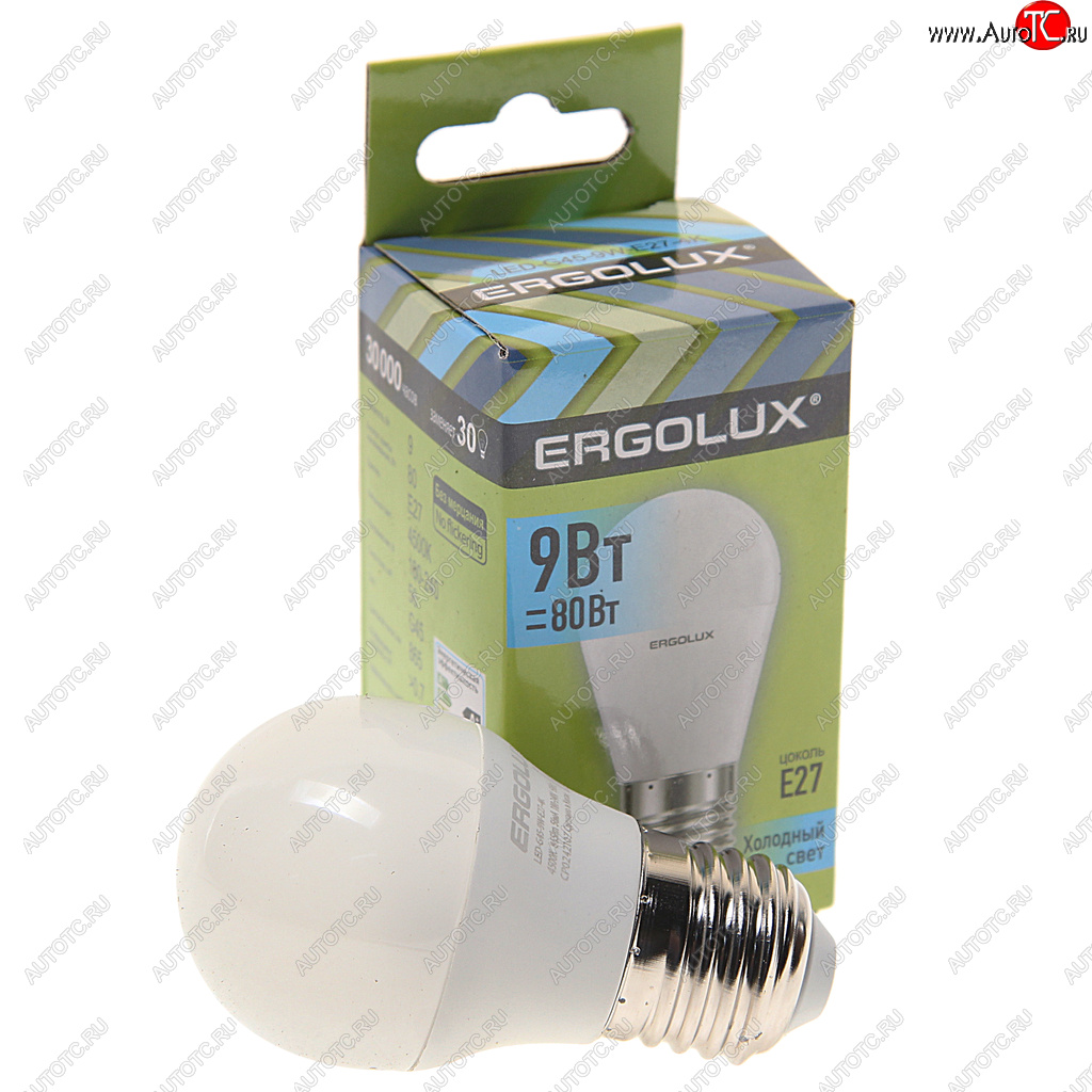 87 р. Лампа светодиодная Е27 G45 9W (80W) 220V холодный ERGOLUX ERGOLUX led-g45-9w-e27-4k  с доставкой в г. Кемерово