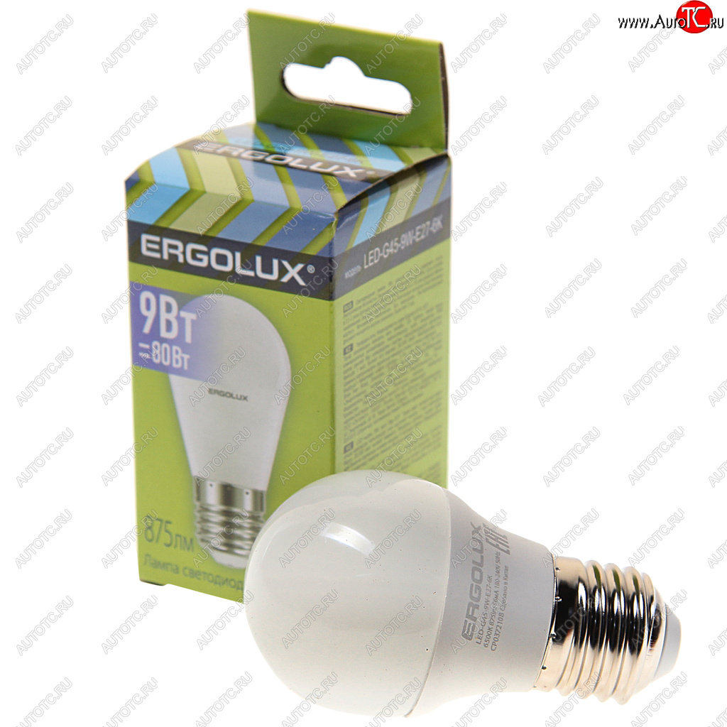 87 р. Лампа светодиодная Е27 G45 9W (80W) 220V дневной свет ERGOLUX ERGOLUX led-g45-9w-e27-6k  с доставкой в г. Кемерово