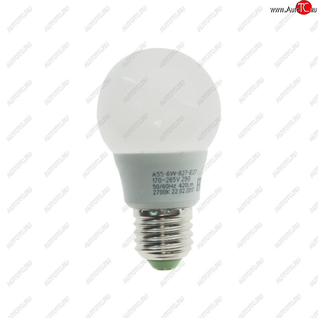 81 р. Лампа светодиодная E27 A55 6W (60W) 220V теплый ECO ЭРА ЭРА led-smd-a55-6w-827-e27 eco  с доставкой в г. Кемерово