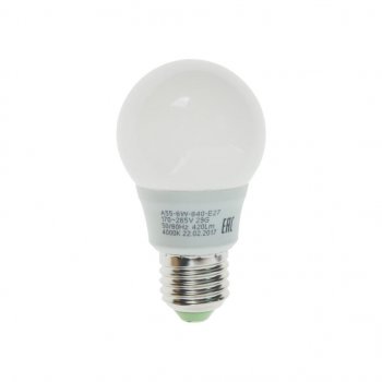 75 р. Лампа светодиодная E27 A55 6W (60W) 220V холодный ECO ЭРА ЭРА led-smd-a55-6w-840-e27  с доставкой в г. Кемерово. Увеличить фотографию 1