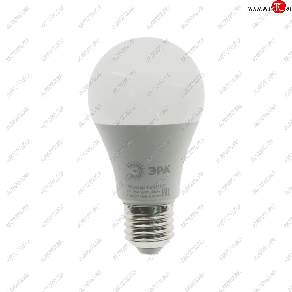 97 р. Лампа светодиодная E27 A60 11W (100W) 220V теплый ЭРА ЭРА led-smd-a60-11w-827-e27  с доставкой в г. Кемерово