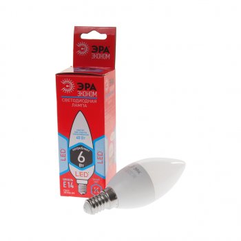 75 р. Лампа светодиодная E14 B35 6W (40W) 220V холодный ECO ЭРА ЭРА led-smd-b35-6w-840-e14  с доставкой в г. Кемерово. Увеличить фотографию 1