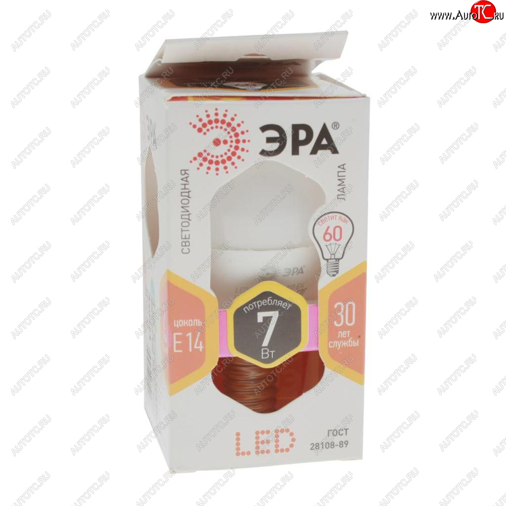 97 р. Лампа светодиодная E14 P45 7W (60W) 220V теплый ЭРА ЭРА led-smd-p45-7w-827-e14  с доставкой в г. Кемерово