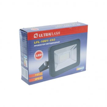 329 р. Светильник светодиодный 220V 10W 6500K черный ULTRAFLASH ULTRAFLASH lfl-1001 c02  с доставкой в г. Кемерово. Увеличить фотографию 3