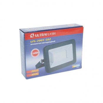 429 р. Светильник светодиодный 220V 20W 6500K черный ULTRAFLASH ULTRAFLASH lfl-2001 c02  с доставкой в г. Кемерово. Увеличить фотографию 3