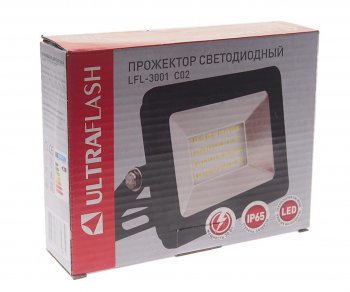 549 р. Светильник светодиодный 220V 30W 6500K черный ULTRAFLASH ULTRAFLASH lfl-3001 c02  с доставкой в г. Кемерово. Увеличить фотографию 3