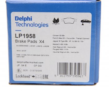 2 279 р. Колодки тормозные задние DELPHI Ford Kuga 1 (2008-2013)  с доставкой в г. Кемерово. Увеличить фотографию 3