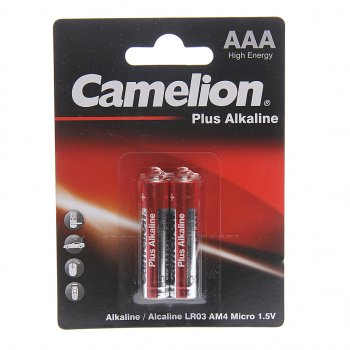 70 р. Батарейка AAA LR03 1.5V блистер 2шт. (цена за 1шт.) Alkaline Plus CAMELION CAMELION lr03-bp2  с доставкой в г. Кемерово. Увеличить фотографию 3