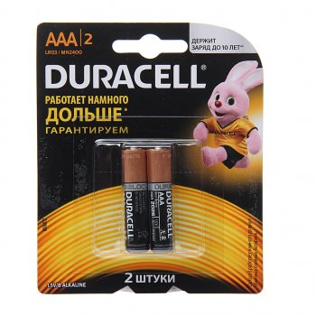 183 р. Батарейка AAA LR03 1.5V блистер 2шт. (цена за 1шт.) Alkaline Basic DURACELL DURACELL lr03n-2bl  с доставкой в г. Кемерово. Увеличить фотографию 1