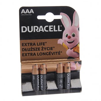 172 р. Батарейка AAA LR03 1.5V блистер 4шт. (цена за 1шт.) Alkaline Basic DURACELL DURACELL lr03n-4bl  с доставкой в г. Кемерово. Увеличить фотографию 3