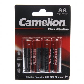 64 р. Батарейка AA LR6 1.5V блистер 4шт. (цена за 1шт.) Alkaline Plus CAMELION CAMELION lr6-bp4  с доставкой в г. Кемерово. Увеличить фотографию 3