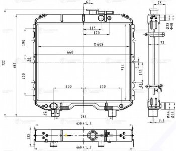 23 849 р. Радиатор ГАЗ-66 алюминиевый паянный LUZAR LUZAR lrc0366b  с доставкой в г. Кемерово. Увеличить фотографию 4