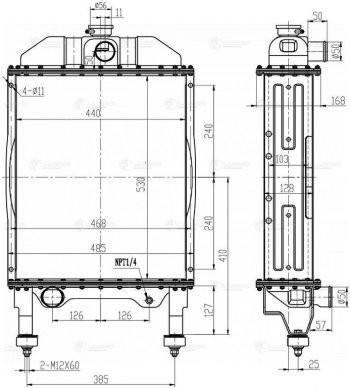 29 199 р. Радиатор МТЗ-1221,1222 алюминиевый 5-ти рядный дв.Д-260.2 LUZAR LUZAR lrc06221  с доставкой в г. Кемерово. Увеличить фотографию 4