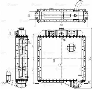 61 999 р. Радиатор ТТ-4 алюминиевый 3-х рядный LUZAR LUZAR lrc0651 LUZAR lrc0651  с доставкой в г. Кемерово. Увеличить фотографию 4