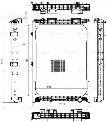 39 999 р. Радиатор MAN F2000 (94-) охлаждения двигателя (с рамкой) LUZAR LUZAR lrc1284 LUZAR lrc1284  с доставкой в г. Кемерово. Увеличить фотографию 3