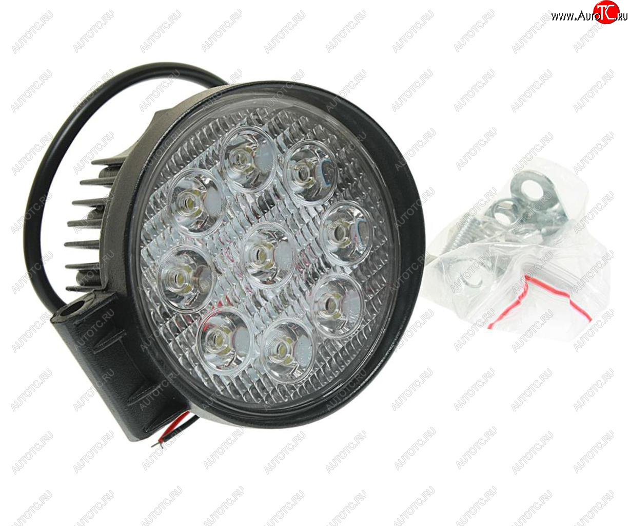999 р. Фара рабочего света круглая 115х115x55мм 27Вт (9 светодиодов) LED LT LED TECHNOLOGY lt-1227rf  с доставкой в г. Кемерово