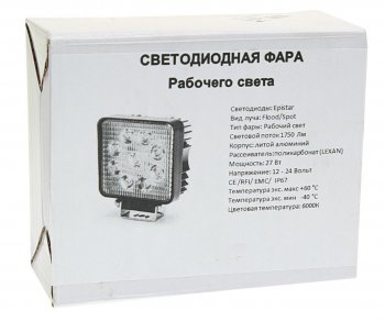 999 р. Фара рабочего света 105х105мм 27Вт (9 светодиодов) LED LT LED TECHNOLOGY lt-1227sf  с доставкой в г. Кемерово. Увеличить фотографию 4