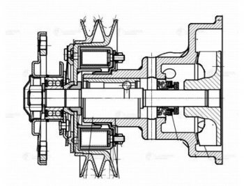 16 499 р. Насос водяной Д-245.7Е3 ГАЗ 2-х ручьевой с муфтой 24V с доп. КГ 12 под ЖМТ LUZAR LUZAR lwp06154  с доставкой в г. Кемерово. Увеличить фотографию 4